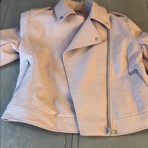 Pink Faux Leather Jacket